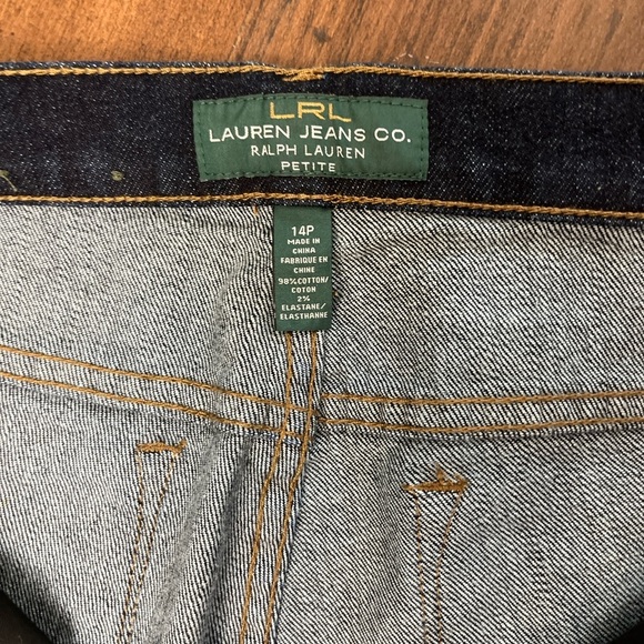 Lauren Ralph Lauren Classic Straight Jeans Size 14 P Dark Wash Preppy School EUC - Picture 7 of 16